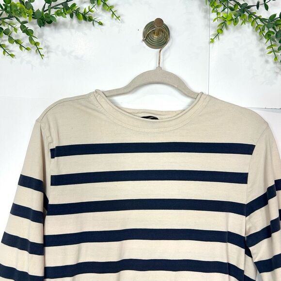 J. Peterman Women’s Striped Cotton Top Cream Navy Striped Shirt Small Nautical S - Picture 11 of 11